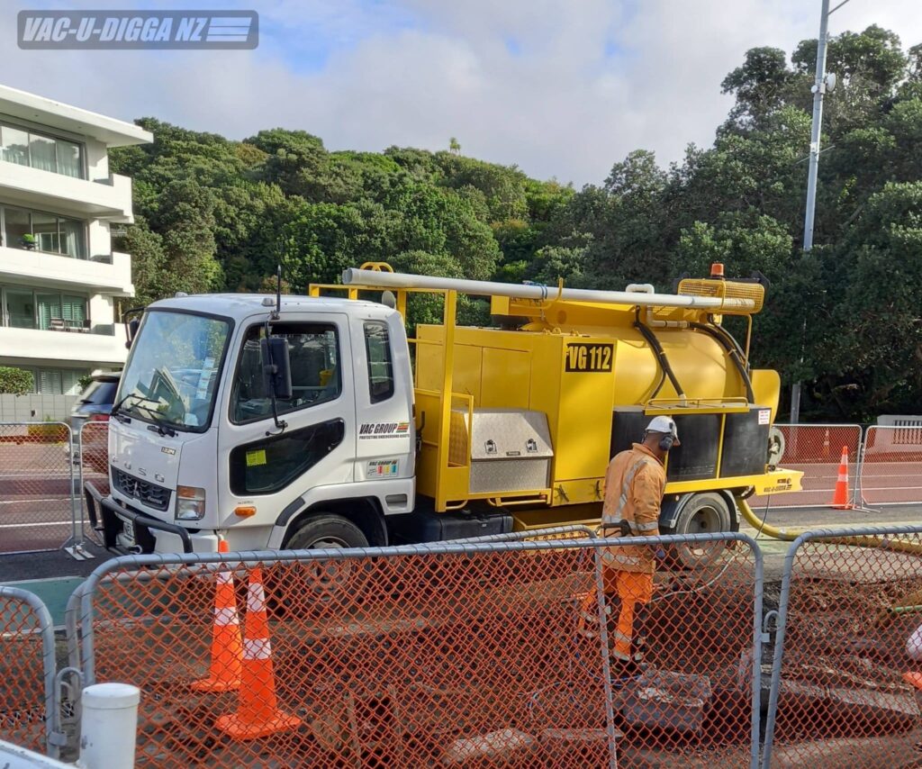 Pipe excavation and Sucker Truck from Hydro Excavators Vac U Digga providing hydroblasting, hydro digging and hydrovacing based in Christchurch NZ