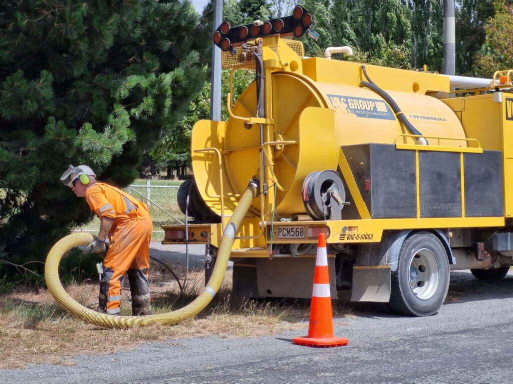 Hyper Vac Truck providing hydrovacing, hydro excavation, civil construction and dirt removal by Vac U Digga Christchurch New Zealand