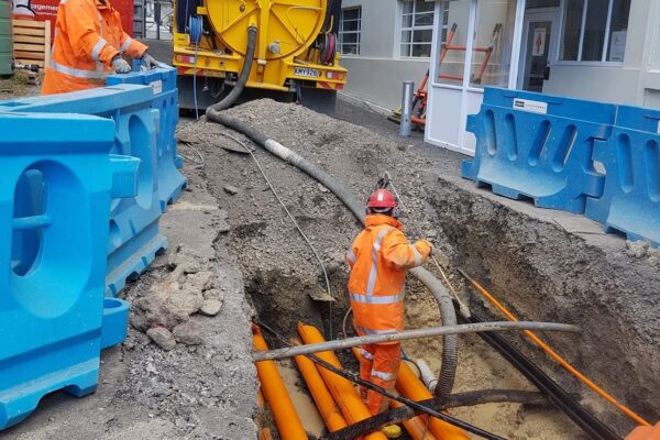 Pipe excavation by Hydro Excavators Vac U Digga providing hydroblasting, hydro digging and hydrovacing based in Christchurch NZ