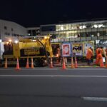 Night time pipe excavation by Hydro Excavators Vac U Digga providing hydroblasting, hydro digging and hydrovacing based in Christchurch NZ
