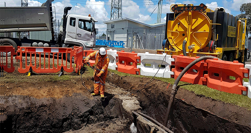 Pipe excavation by Hydro Excavators Vac U Digga providing hydroblasting, hydro digging and hydrovacing based in Christchurch NZ