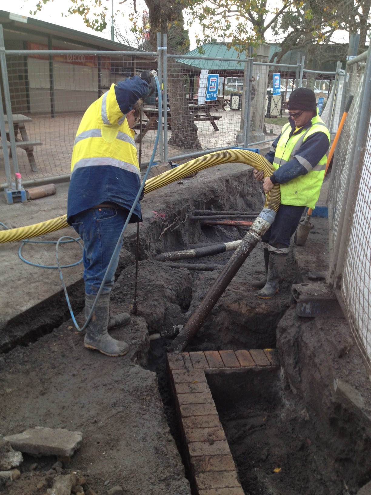 Pipe excavation by Hydro Excavators Vac U Digga providing hydroblasting, hydro digging and hydrovacing based in Christchurch NZ