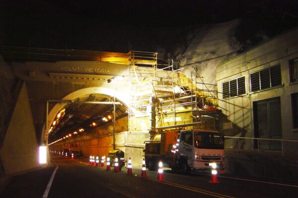 Night time hydro excavation vacuum Truck providing soil excavation by Vac U Digga Christchurch